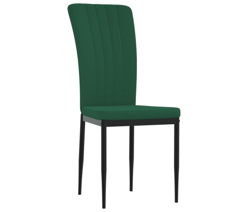 vidaXL virtuves krēsli, 4 gab., tumši zaļš samts