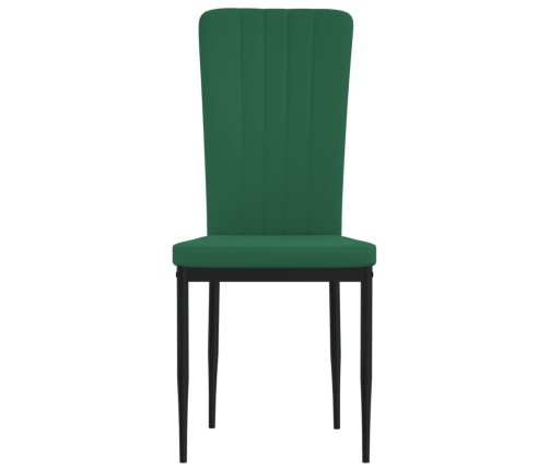 vidaXL virtuves krēsli, 4 gab., tumši zaļš samts