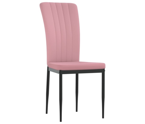 vidaXL virtuves krēsli, 4 gab., rozā samts