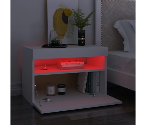 vidaXL TV galdiņi ar LED lampiņām, 2 gab., 60x35x40 cm, balti