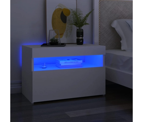 vidaXL TV galdiņi ar LED lampiņām, 2 gab., 60x35x40 cm, balti