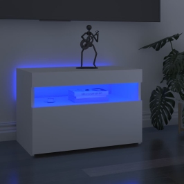 Tv Galdiņi Ar Led Lampiņām, 2 Gab., 60X35X40 Cm, Balti Vidaxl