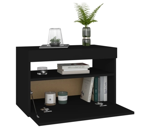 vidaXL TV galdiņi ar LED lampiņām, 2 gab., 60x35x40 cm, melni