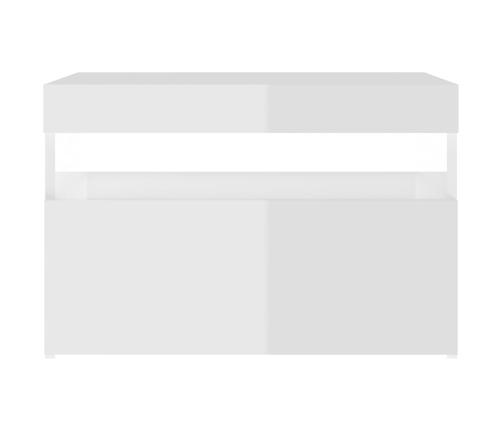 vidaXL TV galdiņi ar LED lampiņām, 2 gab., 60x35x40 cm, spīdīgi balti