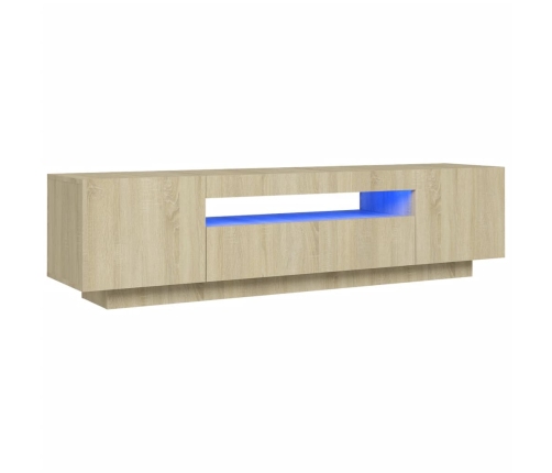vidaXL TV skapītis ar LED lampiņām, 160x35x40 cm, ozolkoka krāsa