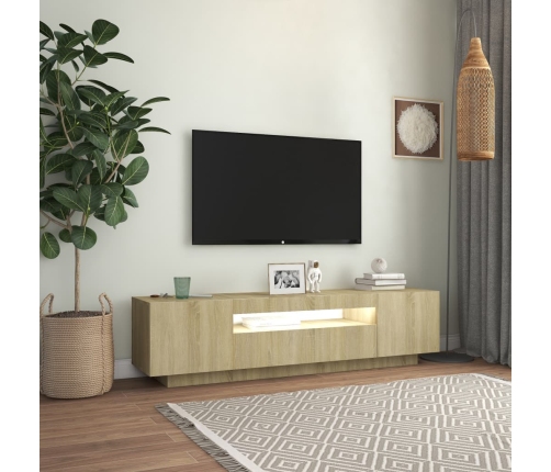 vidaXL TV skapītis ar LED lampiņām, 160x35x40 cm, ozolkoka krāsa