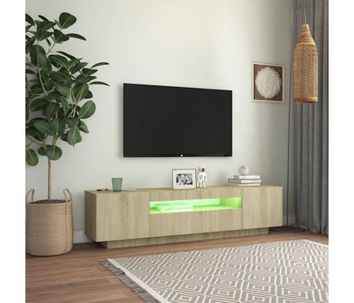 vidaXL TV skapītis ar LED lampiņām, 160x35x40 cm, ozolkoka krāsa