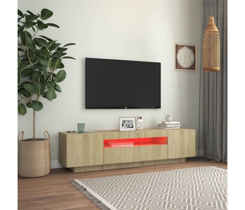 vidaXL TV skapītis ar LED lampiņām, 160x35x40 cm, ozolkoka krāsa