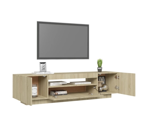 vidaXL TV skapītis ar LED lampiņām, 160x35x40 cm, ozolkoka krāsa