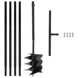 Zemes Urbis Ar 250 Mm Rokturi Un 4 M Pagarinātāju, Tērauds Vidaxl