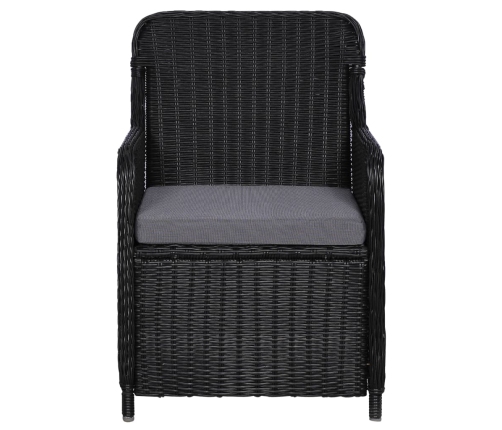 vidaXL 11-daļīgs dārza mēbeļu komplekts, melns, PE rotangpalma