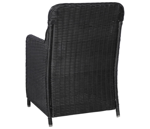 vidaXL 11-daļīgs dārza mēbeļu komplekts, melns, PE rotangpalma