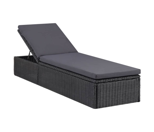 vidaXL 11-daļīgs dārza mēbeļu komplekts, melns, PE rotangpalma