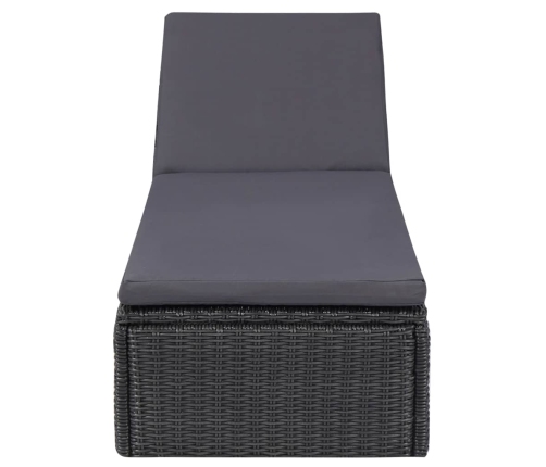 vidaXL 11-daļīgs dārza mēbeļu komplekts, melns, PE rotangpalma