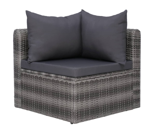 vidaXL 10-daļīgs dārza atpūtas mēbeļu komplekts, pelēka PE rotangpalma