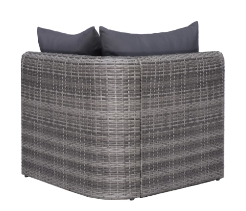 vidaXL 10-daļīgs dārza atpūtas mēbeļu komplekts, pelēka PE rotangpalma