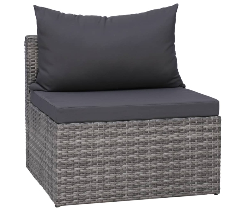 vidaXL 10-daļīgs dārza atpūtas mēbeļu komplekts, pelēka PE rotangpalma