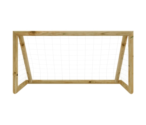 vidaXL futbola vārti ar tīklu, 160x80x100 cm, impregnēts priedes koks