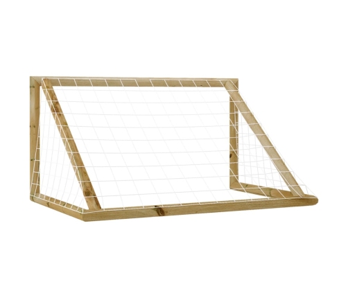 vidaXL futbola vārti ar tīklu, 160x80x100 cm, impregnēts priedes koks