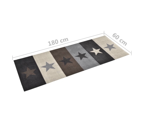 vidaXL virtuves paklājs, mazgājams, apdruka ar zvaigznēm, 60x180 cm