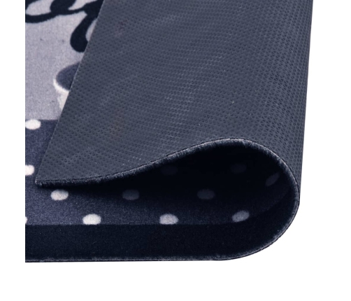 vidaXL virtuves paklājs, mazgājams, kafijas uzraksti, zils, 45x150 cm