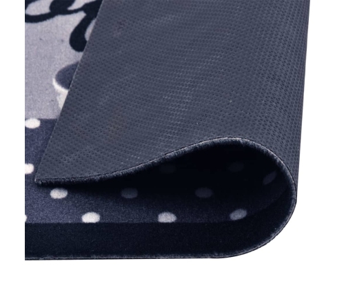 vidaXL virtuves paklājs, mazgājams, kafijas uzraksti, zils, 60x300 cm