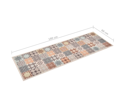vidaXL virtuves paklājs, mazgājams, mozaīkas apdruka, 60x180 cm