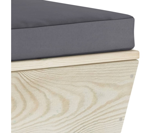 vidaXL vidējais palešu dīvāns ar matračiem, impregnēts egles koks