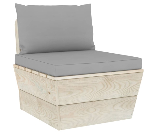 vidaXL vidējais palešu dīvāns ar matračiem, impregnēts egles koks