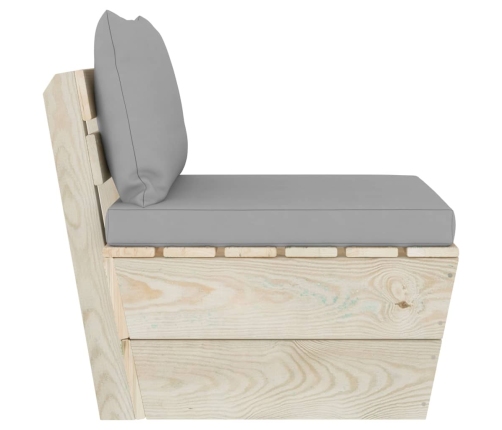 vidaXL vidējais palešu dīvāns ar matračiem, impregnēts egles koks