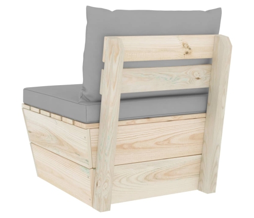 vidaXL vidējais palešu dīvāns ar matračiem, impregnēts egles koks