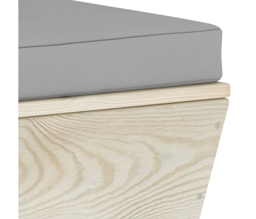 vidaXL vidējais palešu dīvāns ar matračiem, impregnēts egles koks