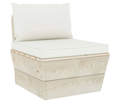 vidaXL vidējais palešu dīvāns ar matračiem, impregnēts egles koks