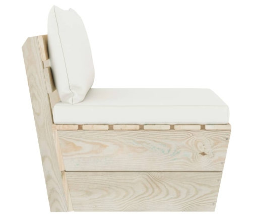 vidaXL vidējais palešu dīvāns ar matračiem, impregnēts egles koks