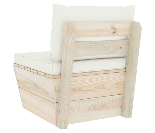 vidaXL vidējais palešu dīvāns ar matračiem, impregnēts egles koks