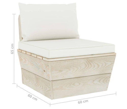 vidaXL vidējais palešu dīvāns ar matračiem, impregnēts egles koks