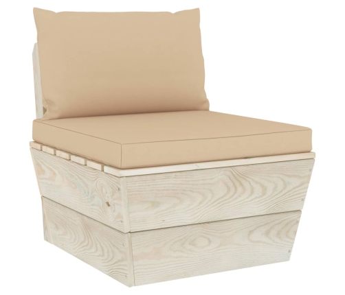 vidaXL vidējais palešu dīvāns ar matračiem, impregnēts egles koks