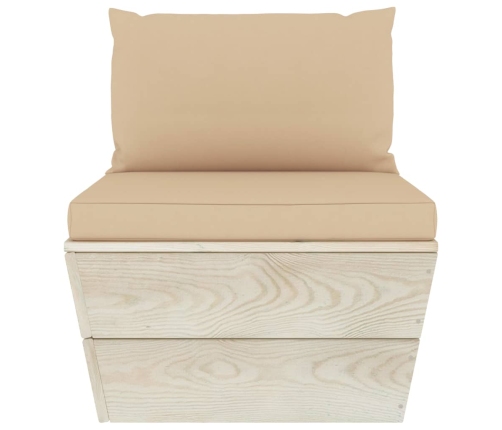 vidaXL vidējais palešu dīvāns ar matračiem, impregnēts egles koks