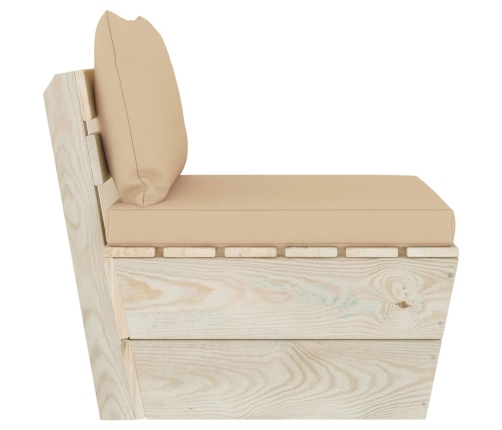 vidaXL vidējais palešu dīvāns ar matračiem, impregnēts egles koks