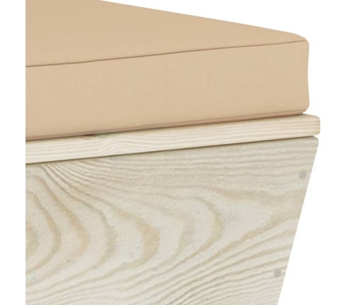 vidaXL vidējais palešu dīvāns ar matračiem, impregnēts egles koks