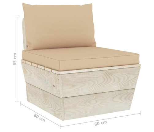 vidaXL vidējais palešu dīvāns ar matračiem, impregnēts egles koks