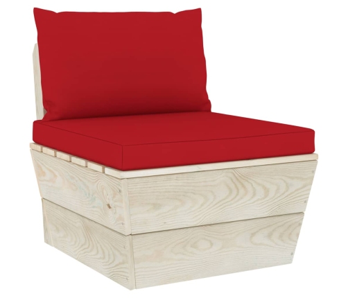 vidaXL vidējais palešu dīvāns ar matračiem, impregnēts egles koks