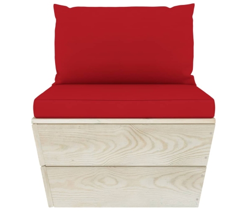 vidaXL vidējais palešu dīvāns ar matračiem, impregnēts egles koks