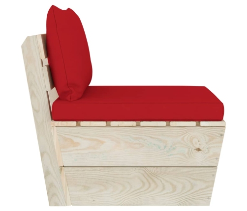 vidaXL vidējais palešu dīvāns ar matračiem, impregnēts egles koks