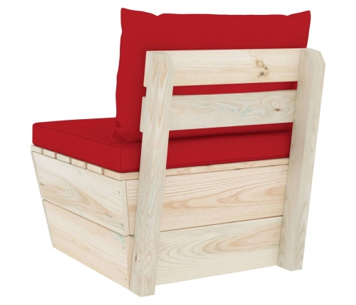 vidaXL vidējais palešu dīvāns ar matračiem, impregnēts egles koks