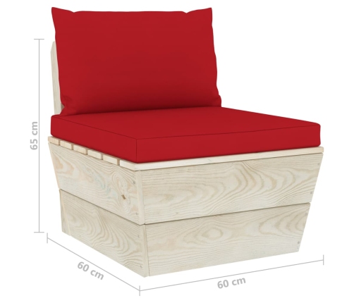 vidaXL vidējais palešu dīvāns ar matračiem, impregnēts egles koks