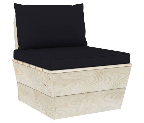 vidaXL vidējais palešu dīvāns ar matračiem, impregnēts egles koks