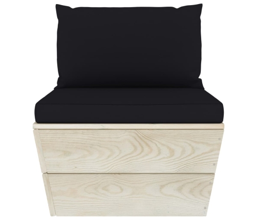 vidaXL vidējais palešu dīvāns ar matračiem, impregnēts egles koks