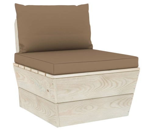 vidaXL vidējais palešu dīvāns ar matračiem, impregnēts egles koks