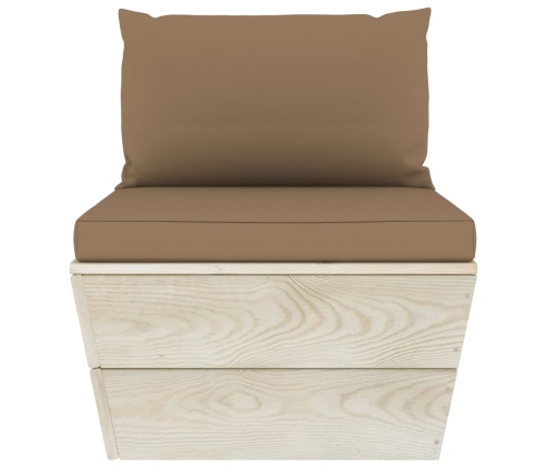 vidaXL vidējais palešu dīvāns ar matračiem, impregnēts egles koks